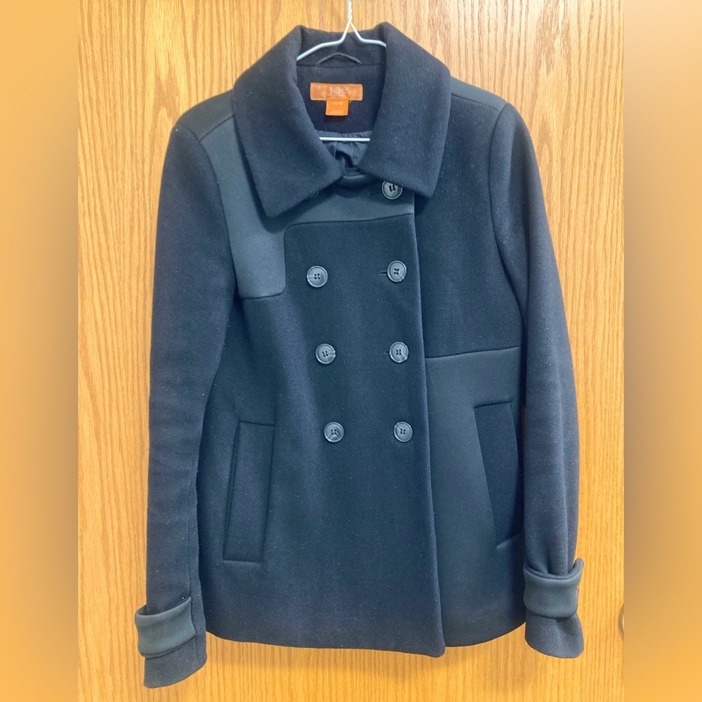 Women’s Joe Fresh black wool/poly pea coat